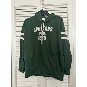Pro Edge Michigan State Spartans Midweight Hoodie Green Vintage Inspired Sz: XL